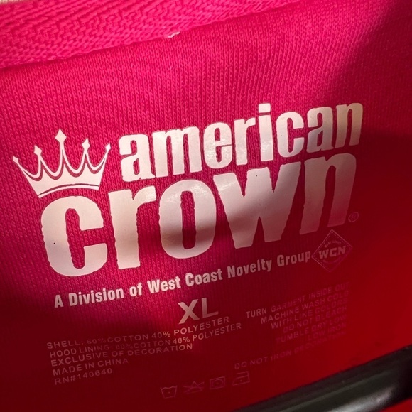 072. NWT American Crown Young Wild and Free Hoodied full zip xl - Picture 3 of 4